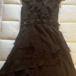 Elegant Black Ruffled Dress